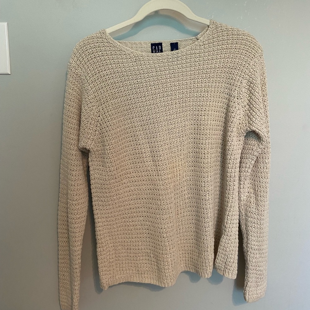 GAP Cream Crew Neck Sweater with Chunky Knit